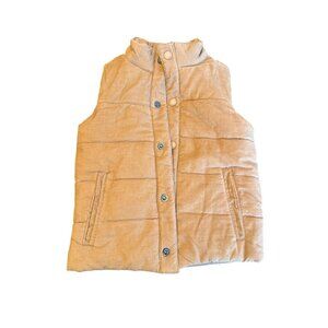 Tommy Bahama Kids Tan Quilted Vest XS 4 Cotton‎ Shell Polyester Fill  Pockets